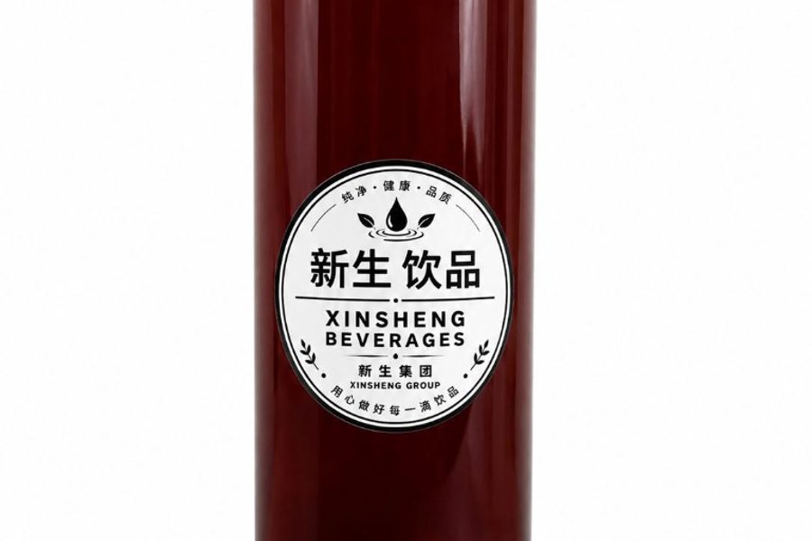新生饮品瓶身标签特写